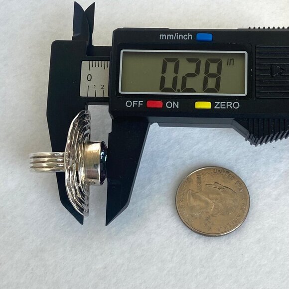 Sterling Silver 925 India Large Bezel Set Oval Mystic Quartz Statement Ring 5.5 - Picture 16 of 16